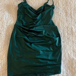 Dark green mini dress